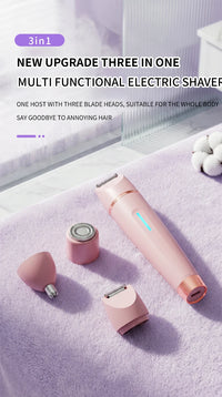 3-in-1 Waterproof Electric Hair Trimmer for Women