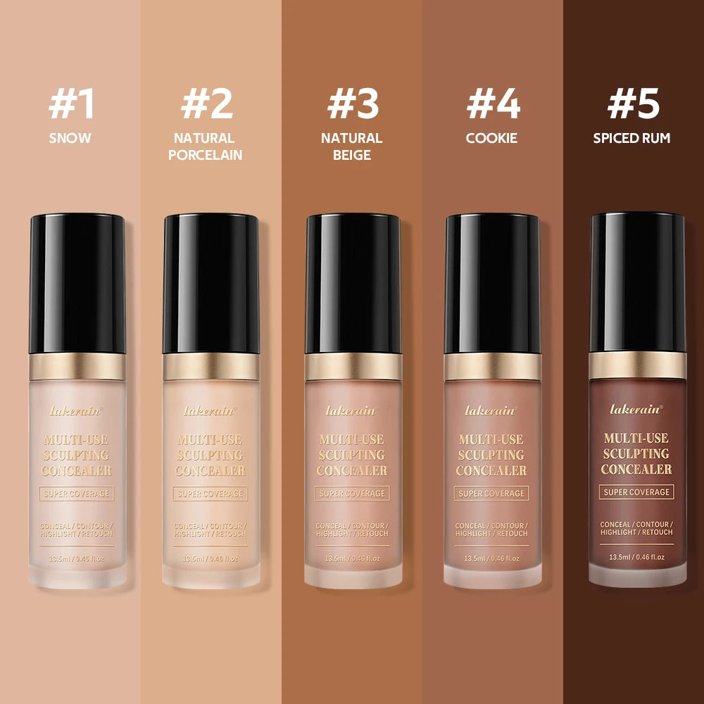 5-Color Waterproof Sculpting Concealer for Flawless Coverage - 1