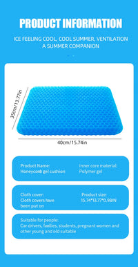 Breathable Honeycomb Gel Seat Cushion for Car and Office