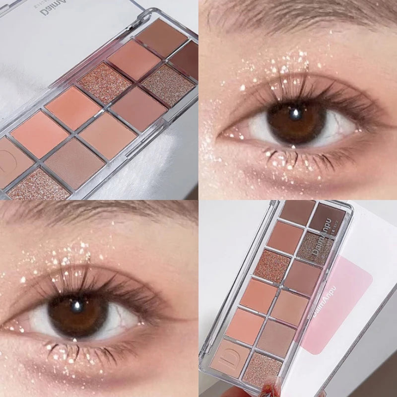 12-Color Eyeshadow Palette - Long-Lasting Shimmer and Matte Shades - 19