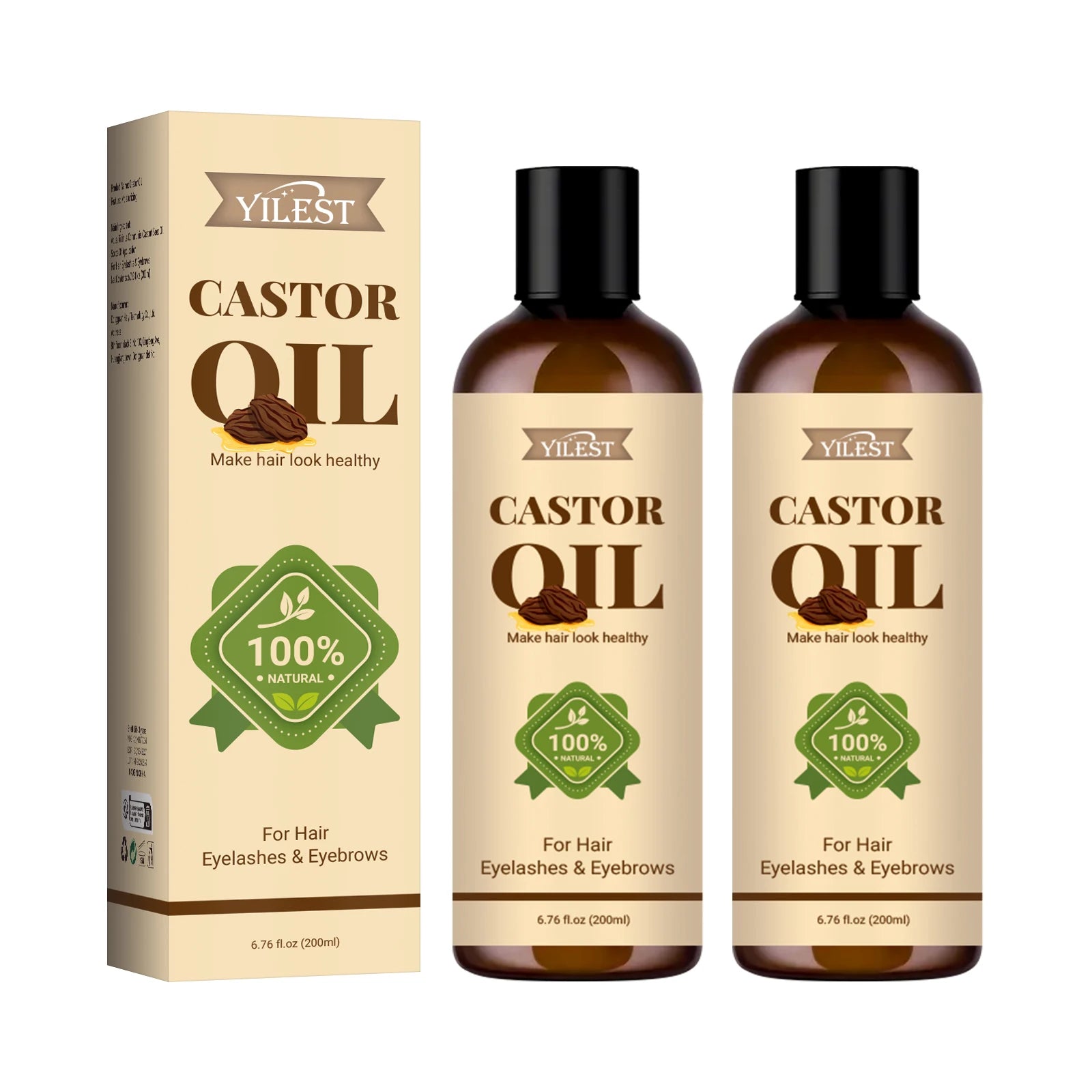 Pure Castor Oil for Hair Growth and Eyelash Conditioning - 12