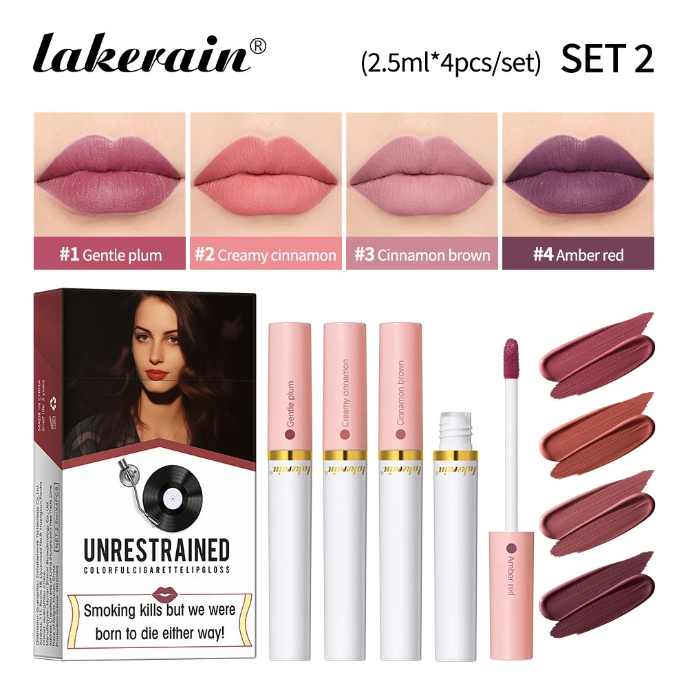 4-Piece Velvet Matte Lipstick Set - 21