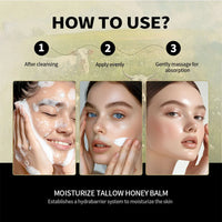 Moisturizing Beef Tallow Honey Balm for Dry Skin