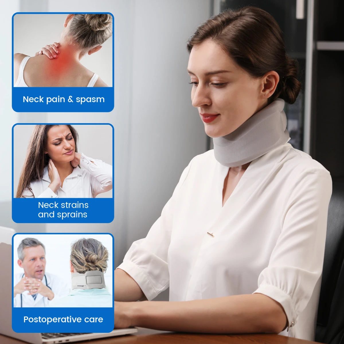 Adjustable Cervical Neck Support Brace for Pain Relief - 4