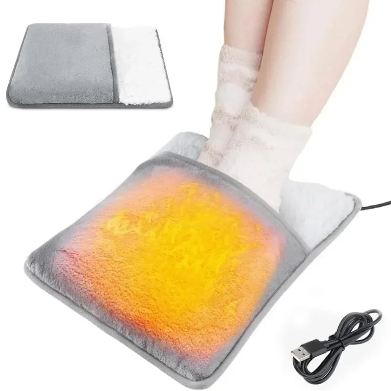 USB Heated Foot Warmer Plush Heating Pad - 1