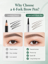 4-Fork Waterproof Eyebrow Pen for Natural Hair-Like Strokes