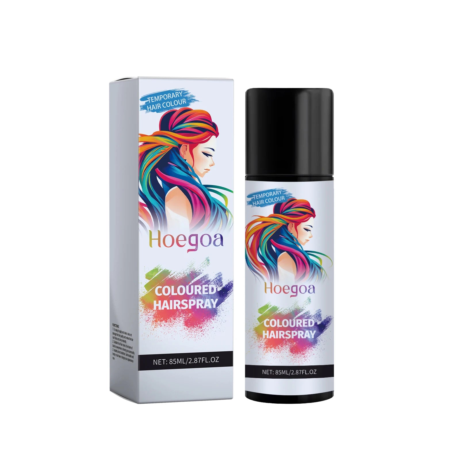 Instant Temporary Black Hair Color Spray for Roots and Styling - 12