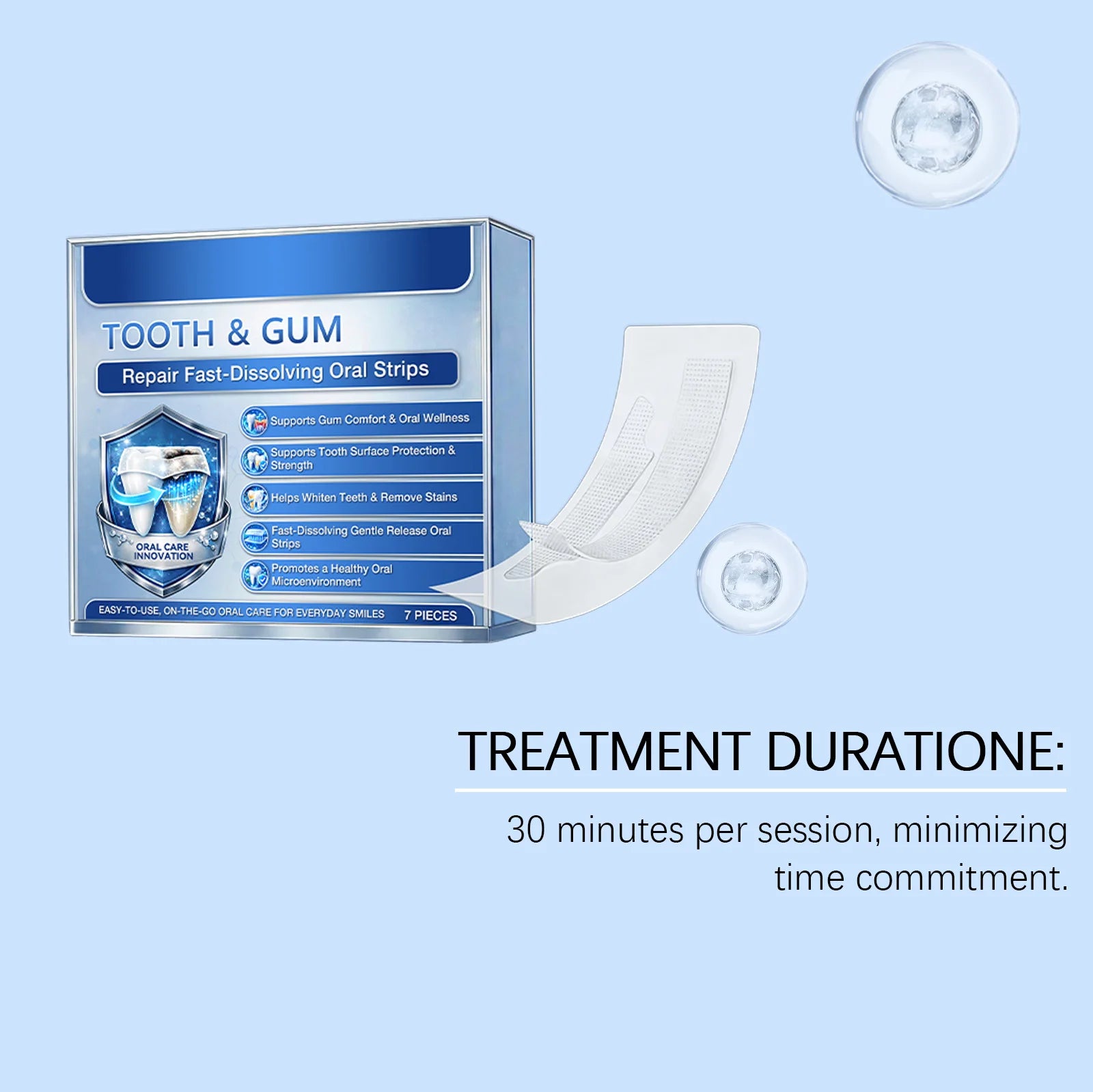 Fast-Dissolving Teeth Whitening and Gum Repair Strips - 12