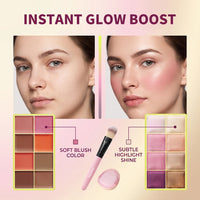 All-in-One Cream Blush and Highlighter Palette Set