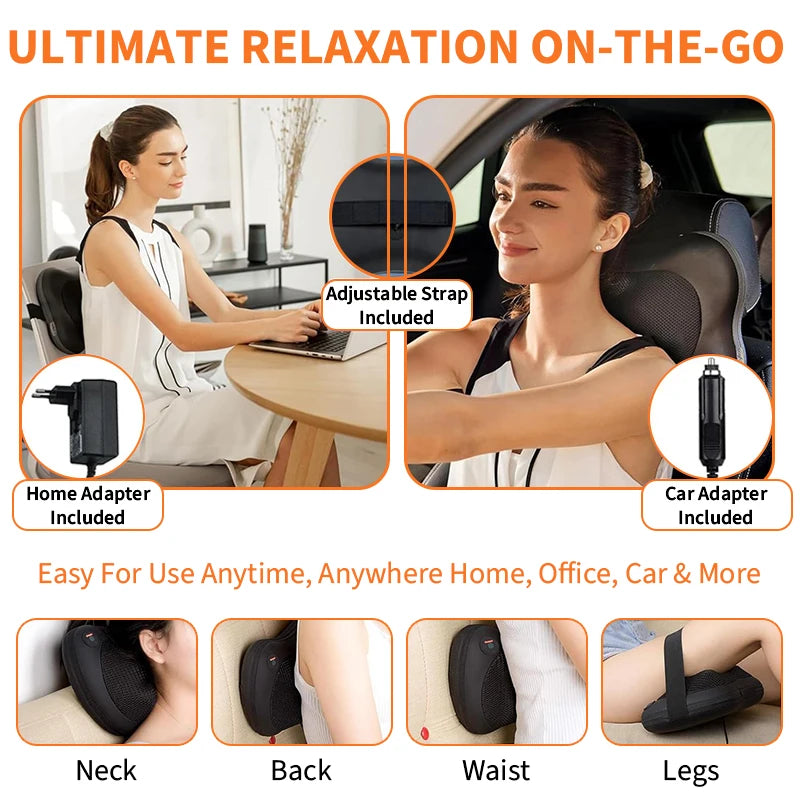 Electric Shiatsu Neck and Back Massage Pillow with Heat - 10