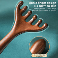 Six-Claw Natural Wood Scalp and Body Massage Comb