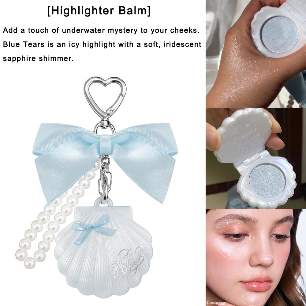 Portable Heart Waffle Makeup Powder & Solid Perfume Keychain - 14