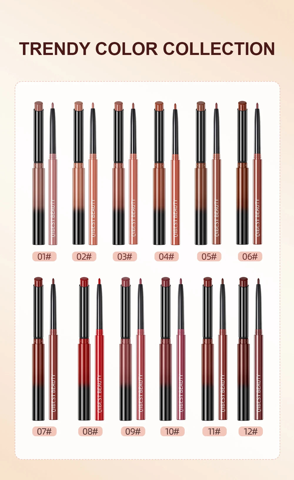 Matte Lipstick and Lip Liner Duo Set - 14