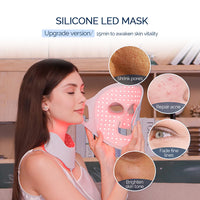 Flexible Silicone LED Light Therapy Mask for Face and Neck
