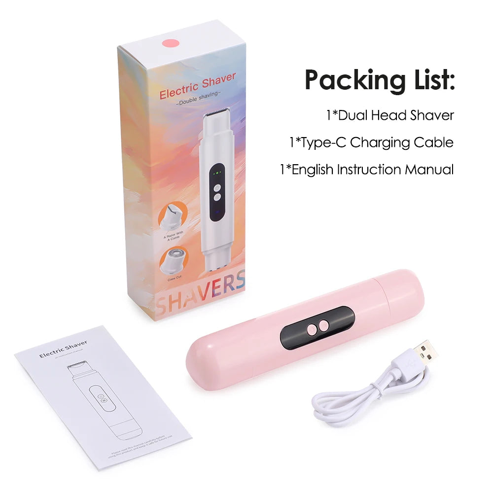 2-in-1 Waterproof Electric Shaver for Painless Body Hair Removal - 20