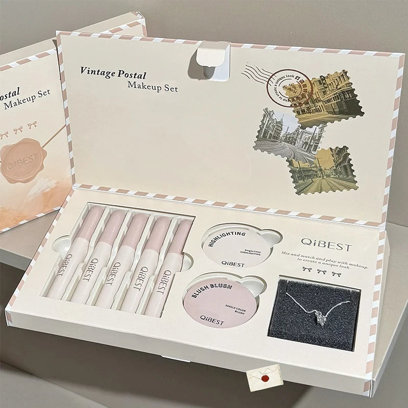 8-Piece Vintage Style Makeup and Jewelry Gift Set - 1