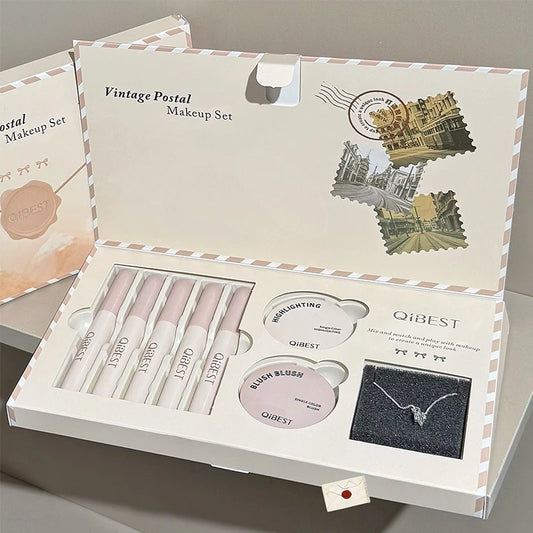 8-Piece Vintage Style Makeup and Jewelry Gift Set
