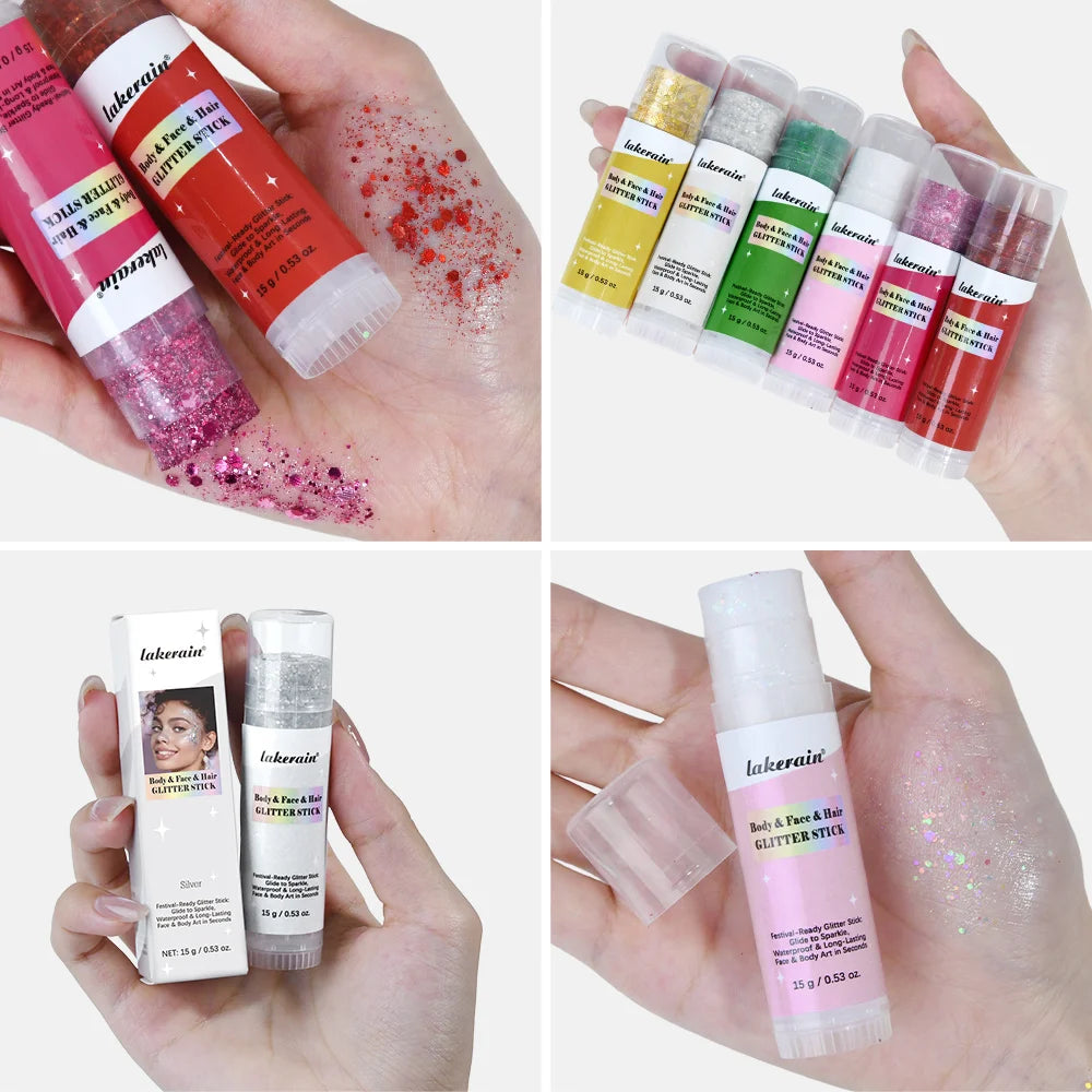 Waterproof Shimmer Glitter Glow Stick for Face and Body - 6