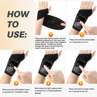Heated Vibrating Wrist Massager for Pain Relief