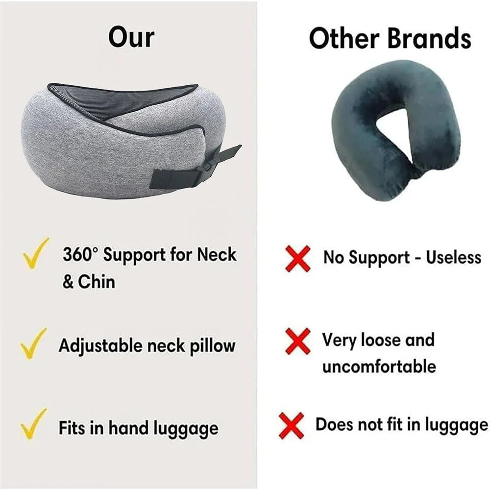 Ergonomic Memory Foam Travel Neck Pillow - 8