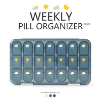 7-Day Portable Weekly Pill Organizer and Medication Dispenser