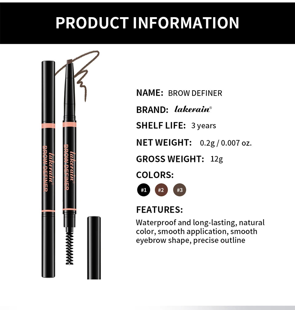 Waterproof 2-in-1 Triangle Tip Eyebrow Pencil - 17