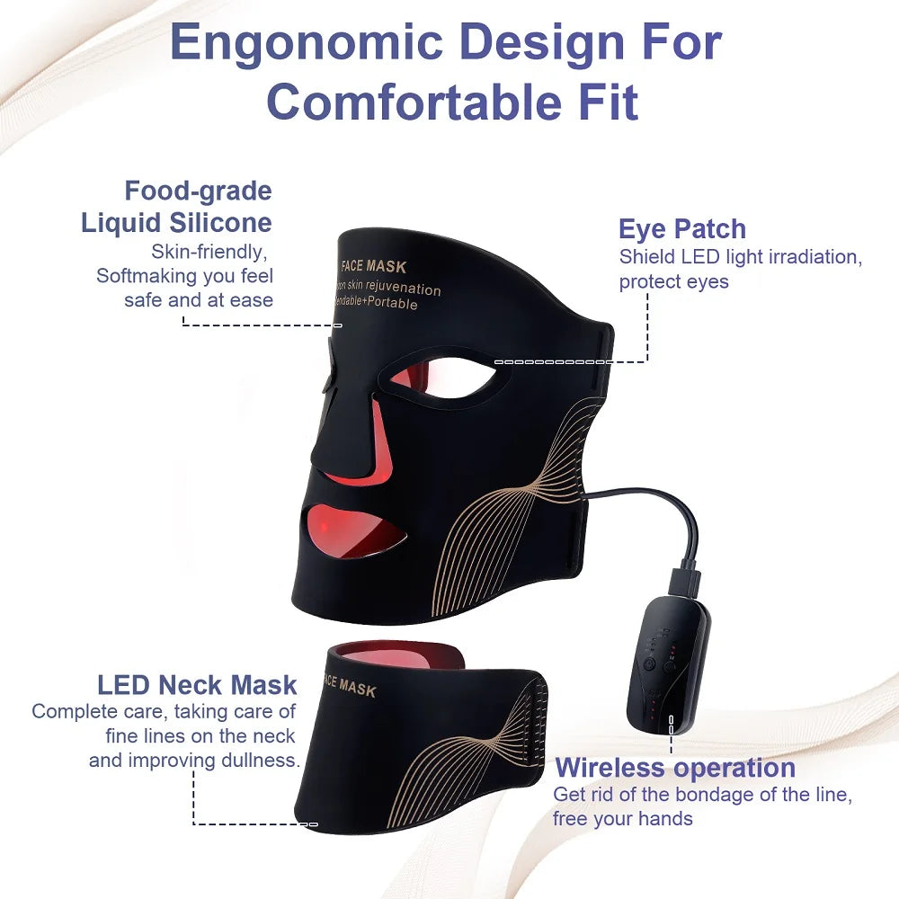 7-Color LED Photon Therapy Mask for Face and Neck - 18