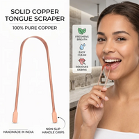 Pure Copper Tongue Scraper for Fresh Breath and Oral Hygiene