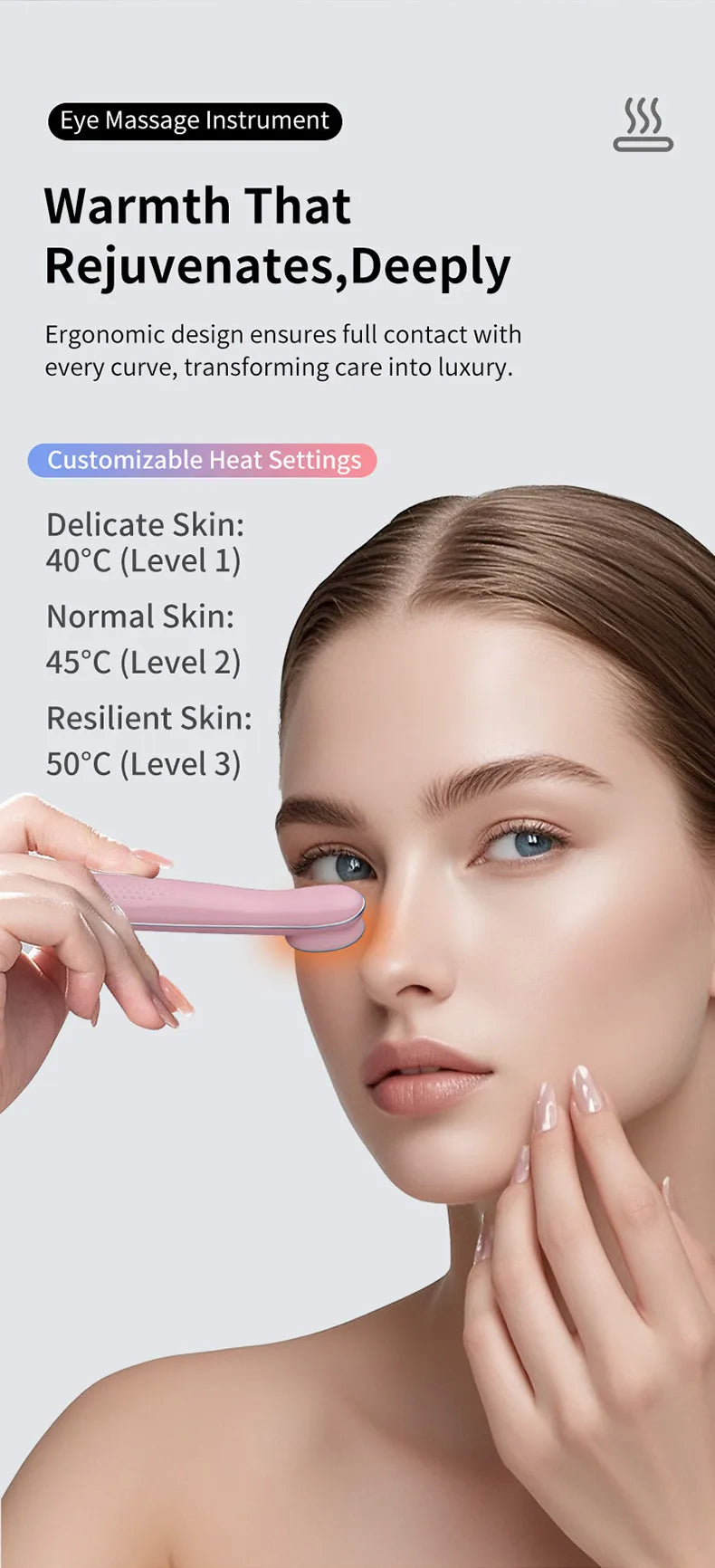 Heated Eye Massage Wand for Dark Circles and Puffiness - 12