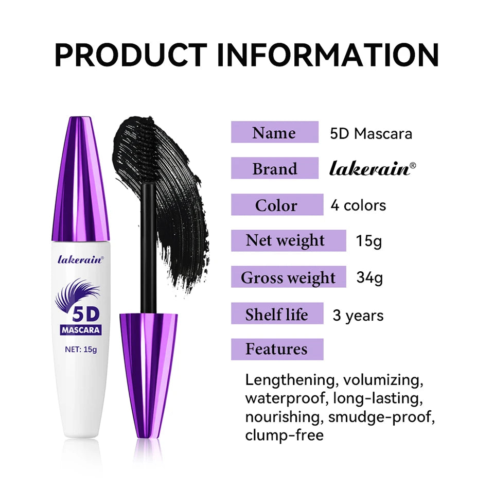 5D Waterproof Lengthening and Volumizing Mascara - 16