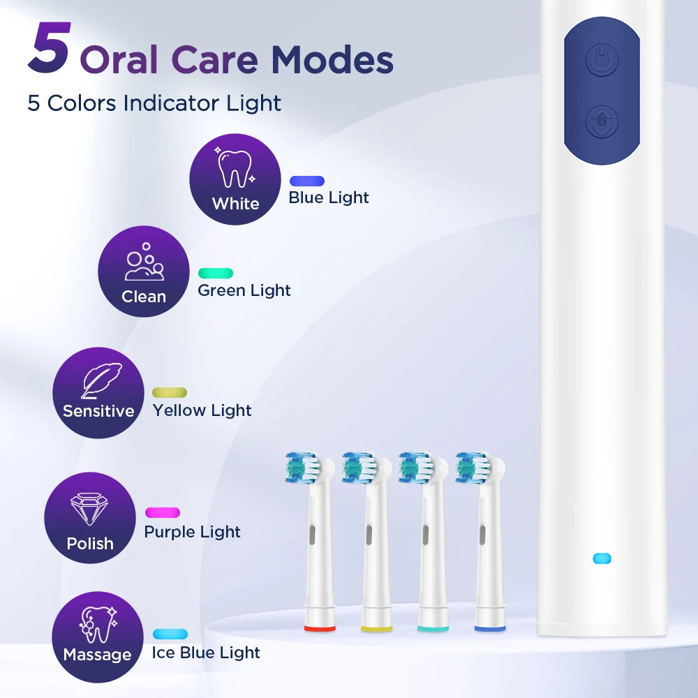 Rechargeable Rotary Electric Toothbrush with 4 Heads - 19