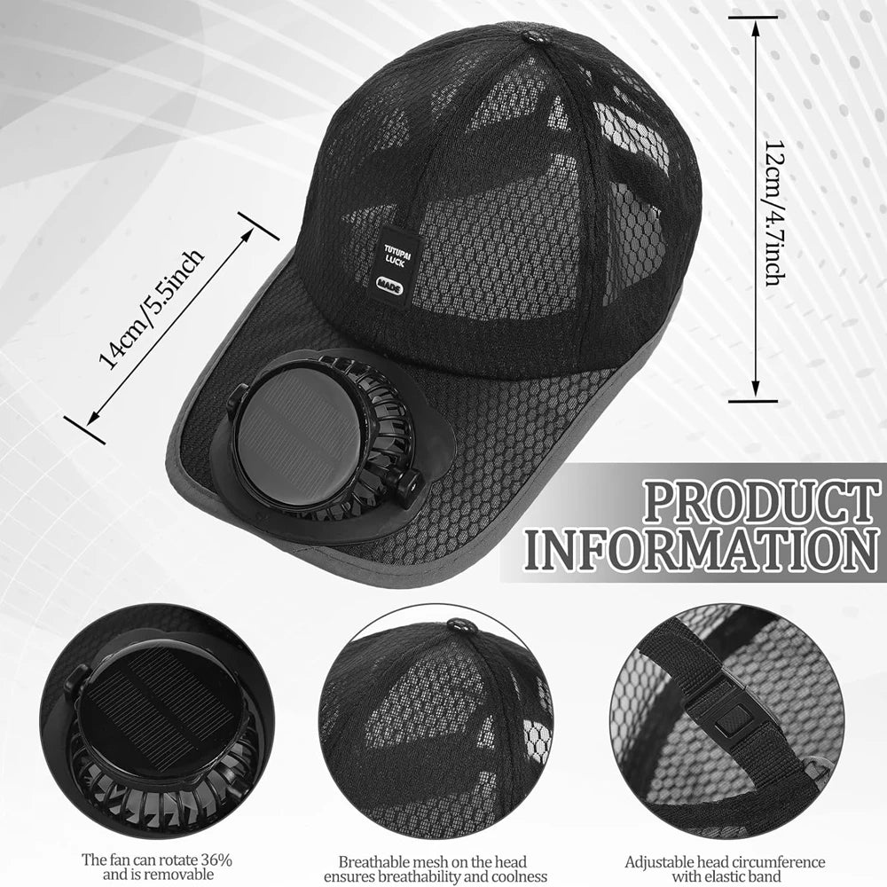 Solar Powered Cooling Baseball Cap - 12