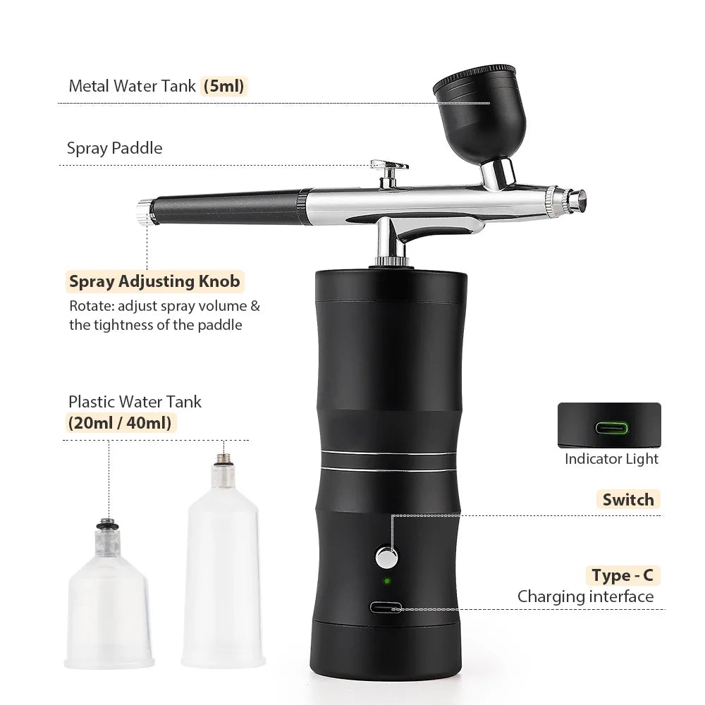 Portable Mini Airbrush Kit for Nail Art and Makeup - 33
