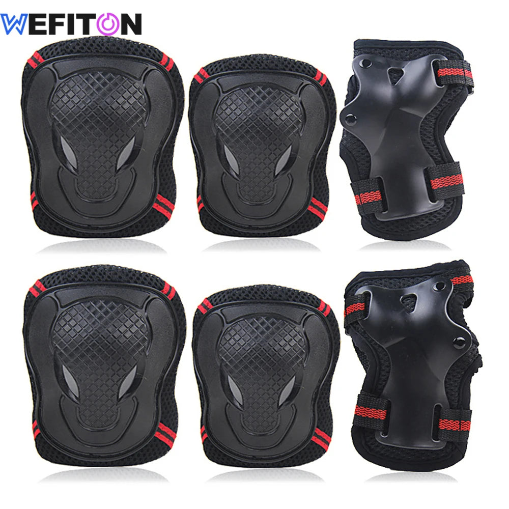 6-Piece Protective Knee, Elbow, and Wrist Pad Set for Kids - 1