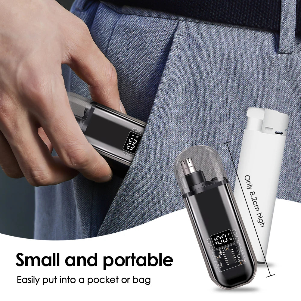 Portable Rechargeable Electric Nose & Ear Hair Trimmer - 7