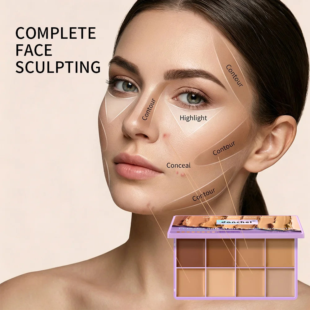 8-Shade Cream Concealer and Contour Palette - 7