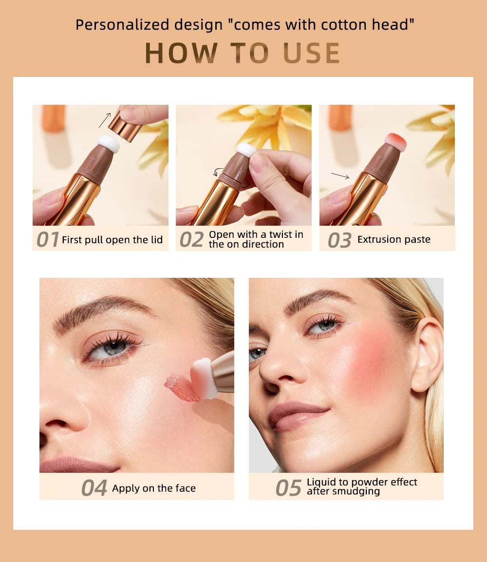 Liquid Contour, Blush and Highlighter Wand with Cushion Applicator - 19