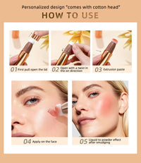 Liquid Contour, Blush and Highlighter Wand with Cushion Applicator