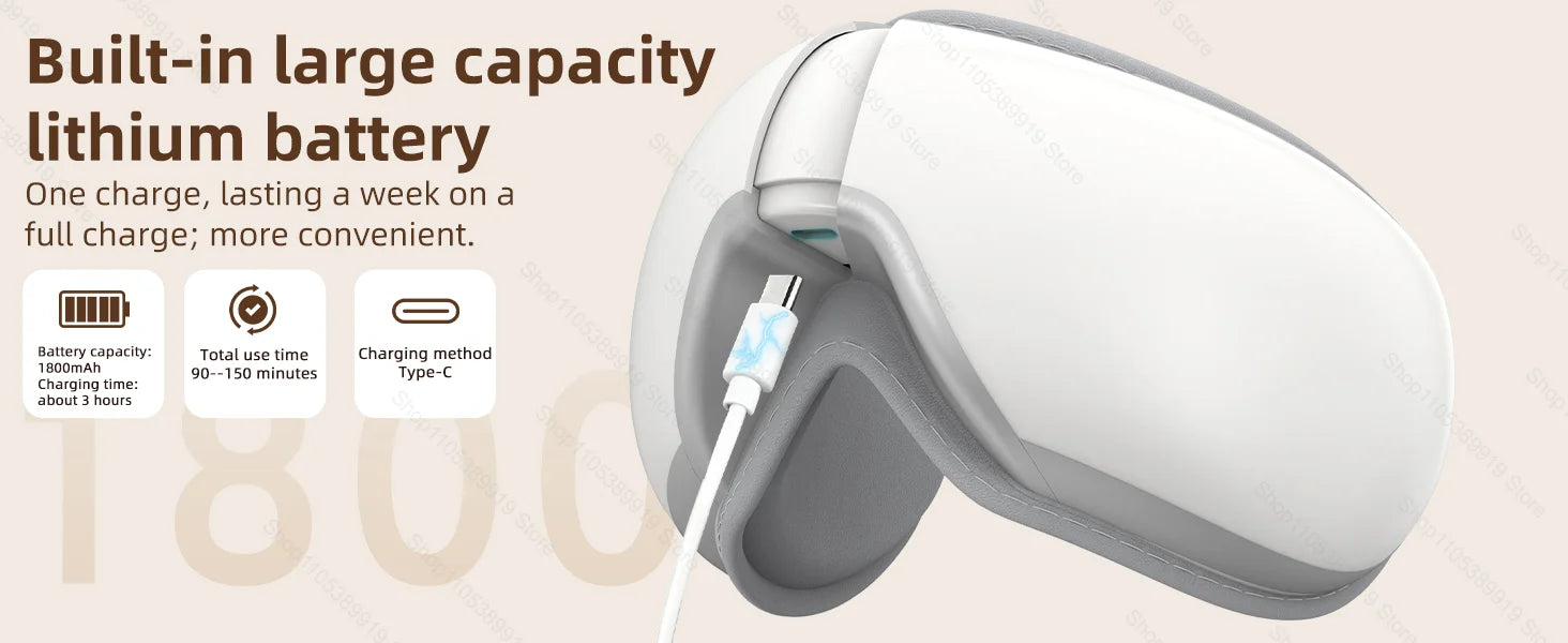 Heated Eye Massager with Vibration for Stress Relief - 12