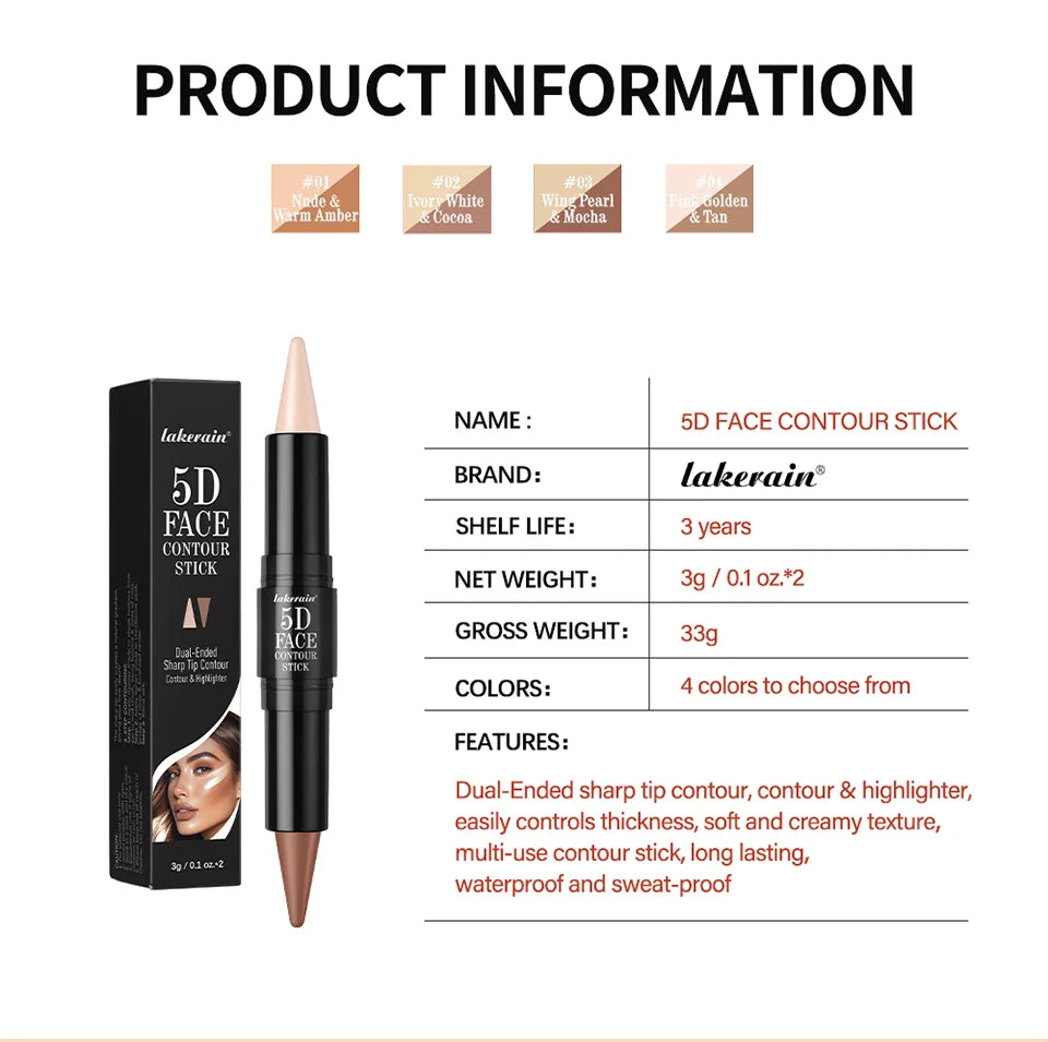 Dual-Ended Cream Contour and Highlighter Stick - 15