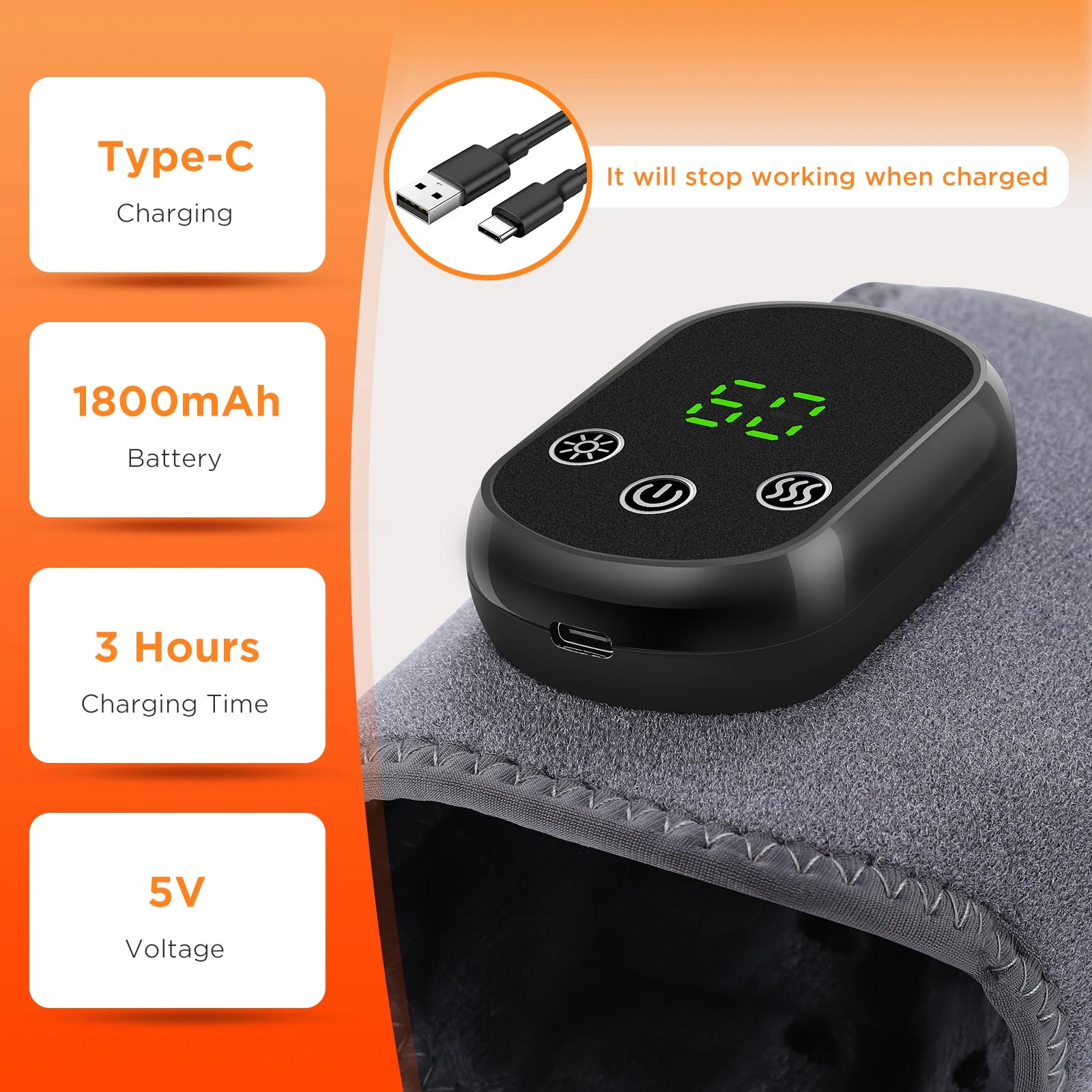 Heated Vibration Ankle Support Brace - 6