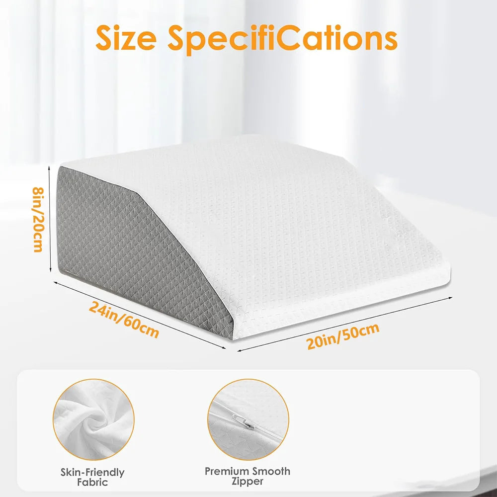 Memory Foam Leg Elevation Wedge Pillow for Sleep and Recovery - 3