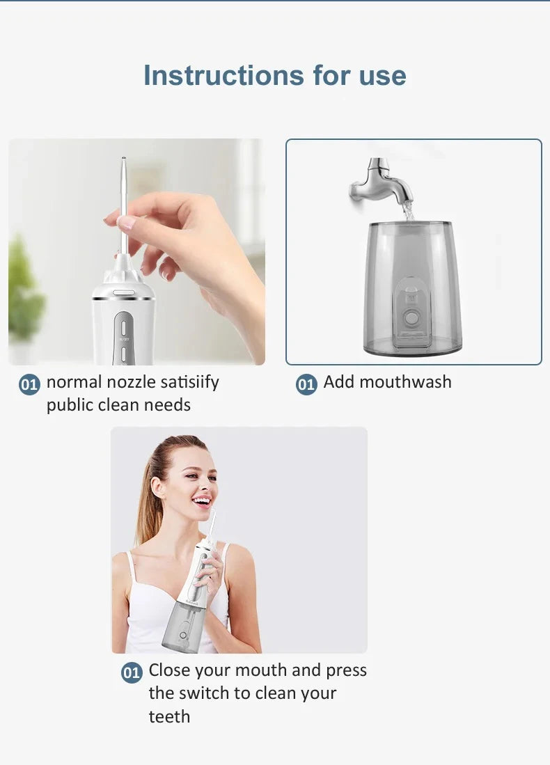 Portable Cordless Water Flosser for Deep Teeth Cleaning - 10