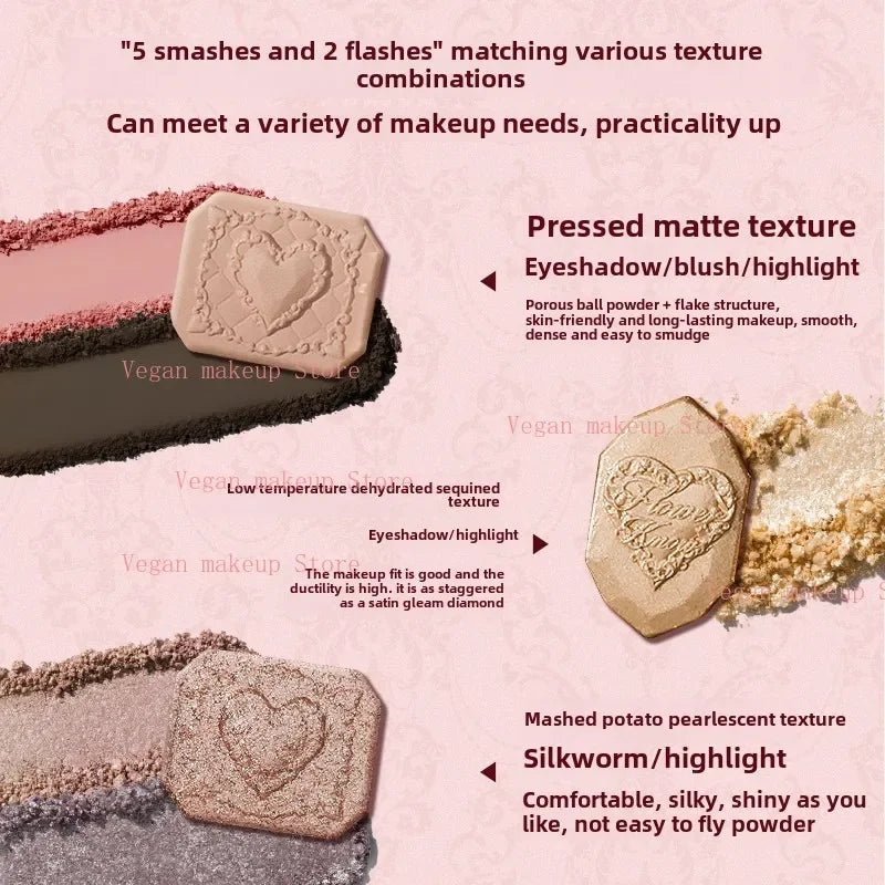 All-in-One Face Makeup Palette for Eyes, Blush, and Contour - 3