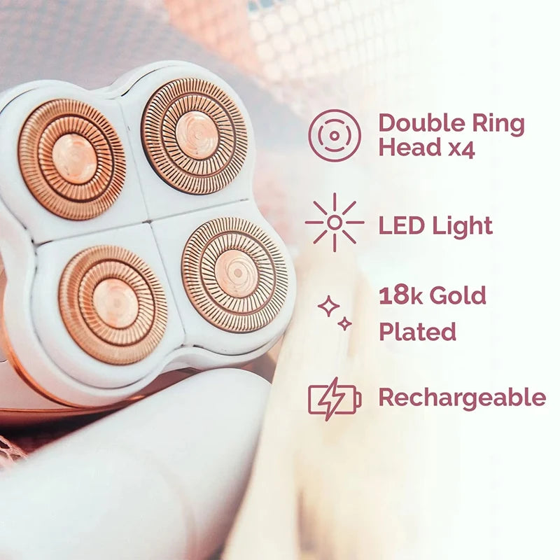 Painless 4-Head Electric Hair Remover for Body - 10