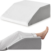 Memory Foam Leg Elevation Wedge Pillow for Sleep and Recovery