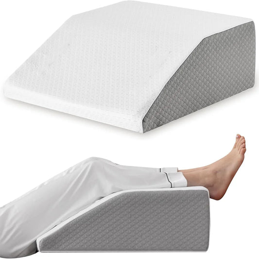 Memory Foam Leg Elevation Wedge Pillow for Sleep and Recovery