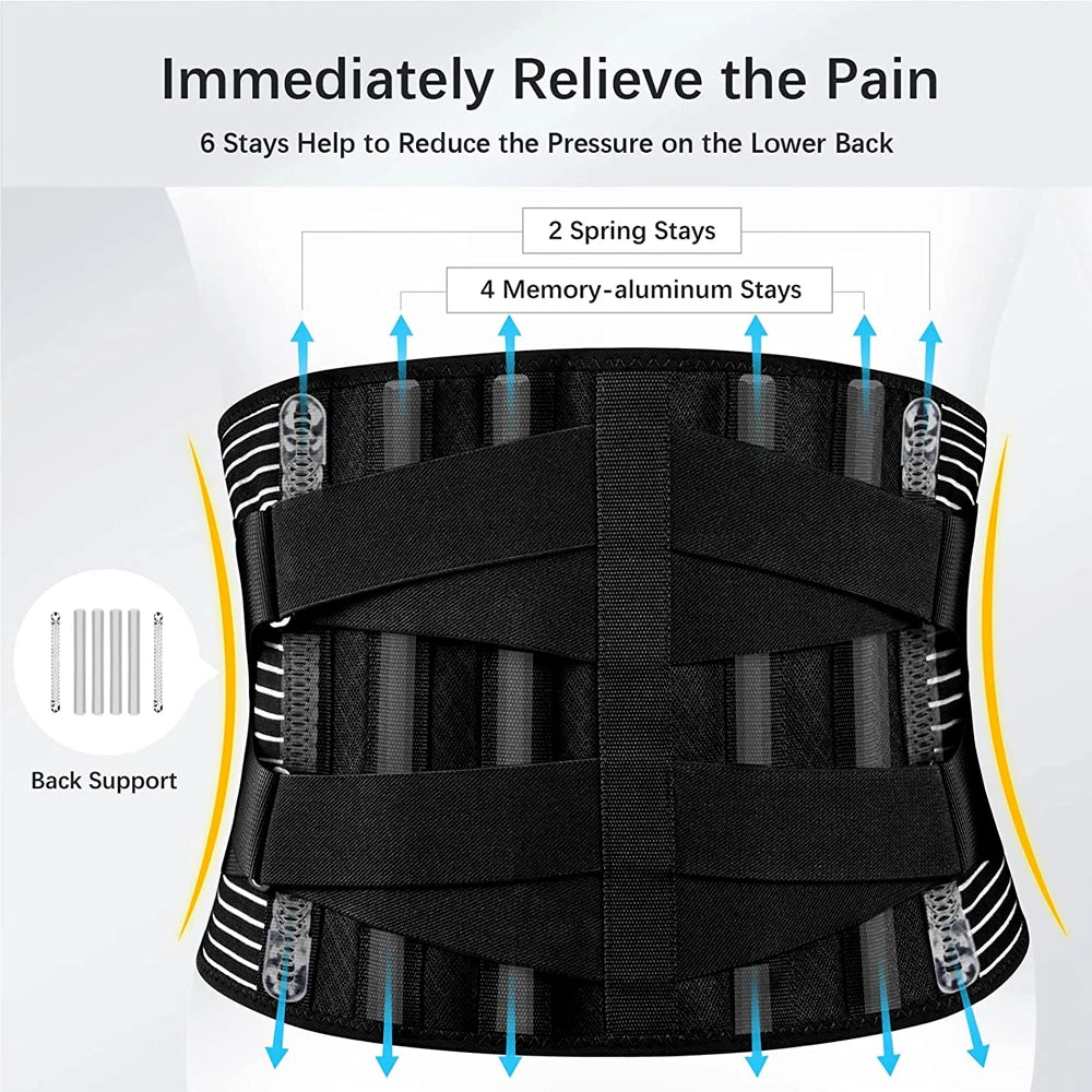 Adjustable Lumbar Support Belt for Lower Back Pain Relief - 2