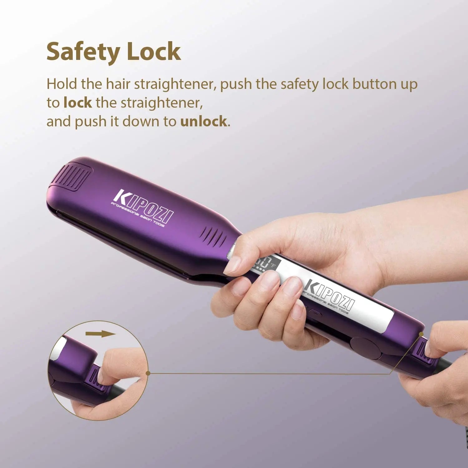 Professional Titanium Hair Straightener with Digital Display - 16