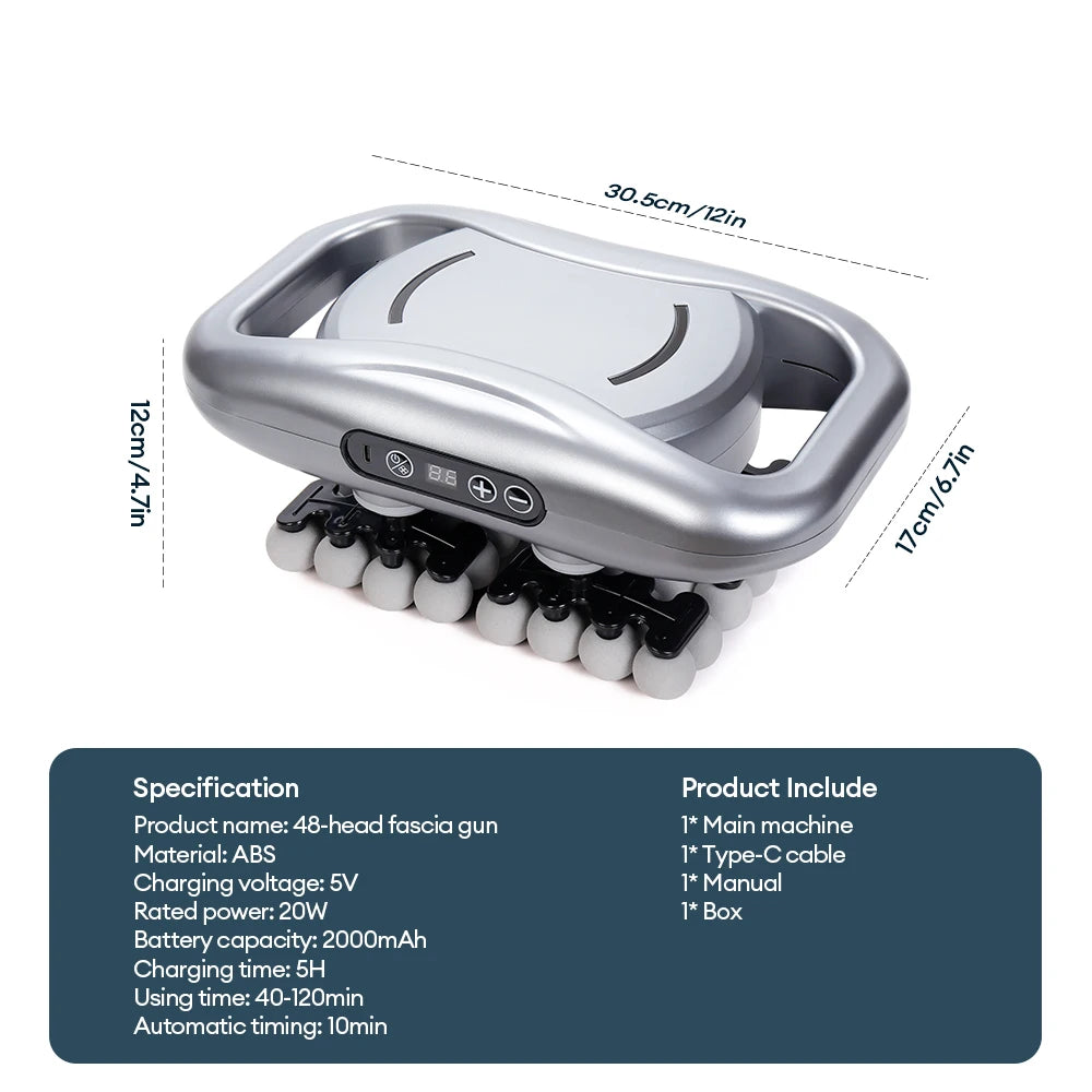 48-Head Deep Tissue Body Massage Gun - 16